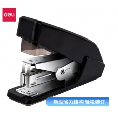 得力0467省力订书机装钉机压钉针机一指按压式办公订书器 黑色