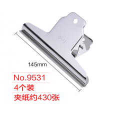 得力（deli） 票夹 山形铁票夹 画板夹 铁夹子 大号 办公文具 宽度145mm(4只/包) 9531