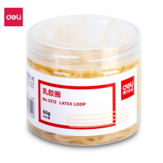 得力（deli） 橡皮筋 橡胶圈 乳胶圈 财务牛皮筋 办公用品 头饰收纳 3212 (50g筒装)