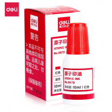 得力（deli） 印油 原子印章印油 快干印油 印泥油 财务办公印台印泥 9873原子印油(红)(瓶)