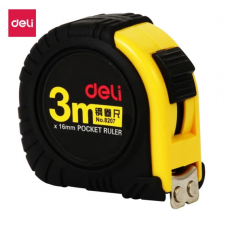 得力（deli）钢卷尺5m工程测量全包胶钢卷尺10m木工装修测量专用尺 8207 （3m）