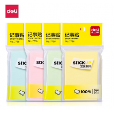 得力（deli） 便利贴创意便利贴便签纸本小本子记事本大便条纸易事贴多规格颜色随机 51*76mm 得力7736记事贴(混)76*51mm(包)