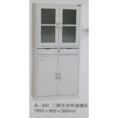 高低对开玻璃柜